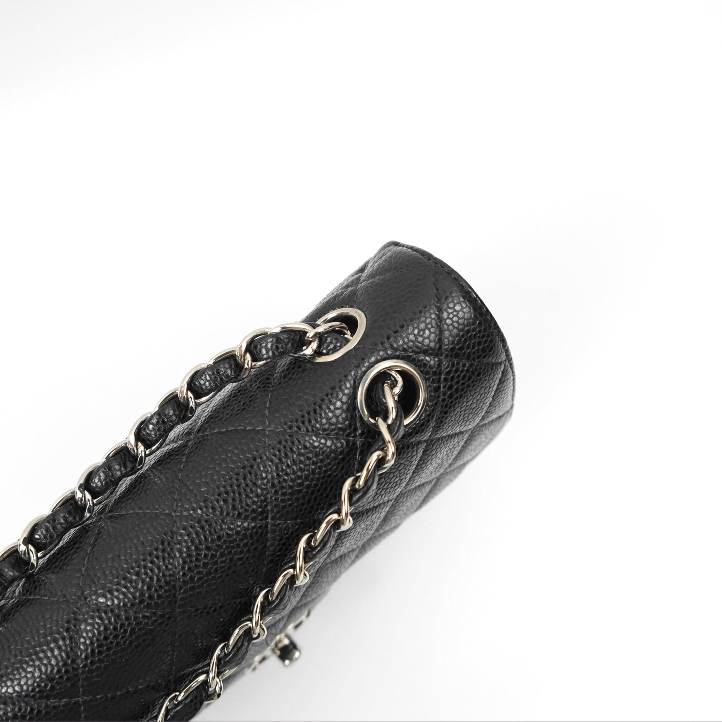 Chanel Small Classic Flap Quilted Black Caviar Silver Hardware