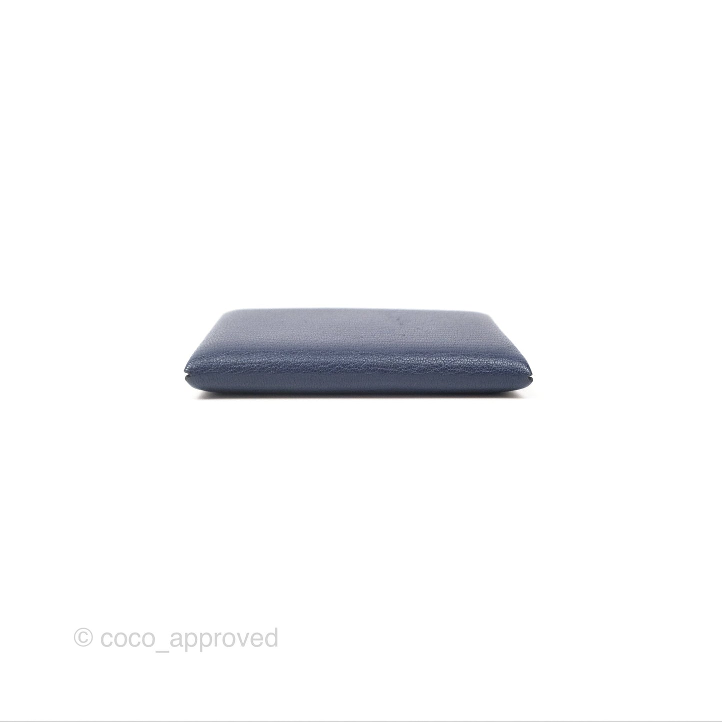 Hermès Calvi Card Holder Bleu Nuit 2Z Chevre Mysore