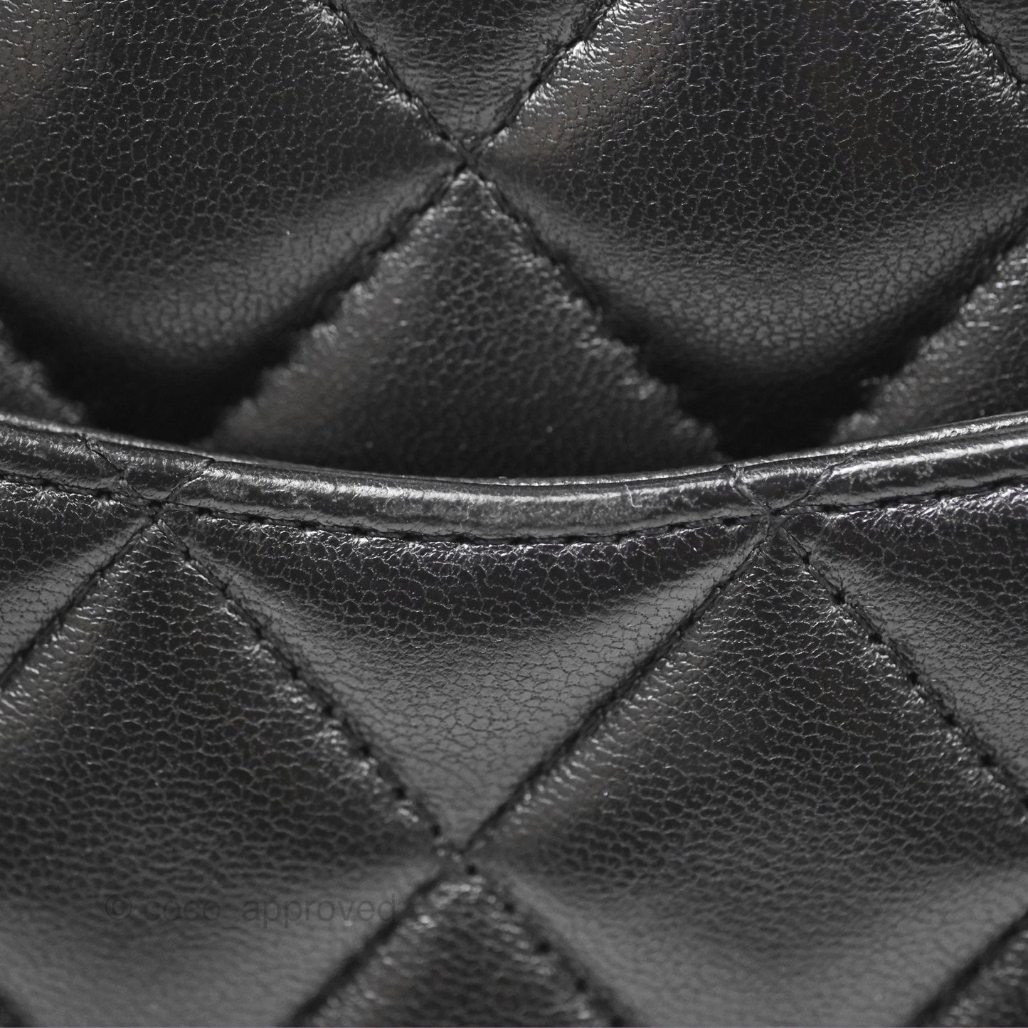 Chanel Mini Square Flap Quilted Black Lambskin Silver Hardware
