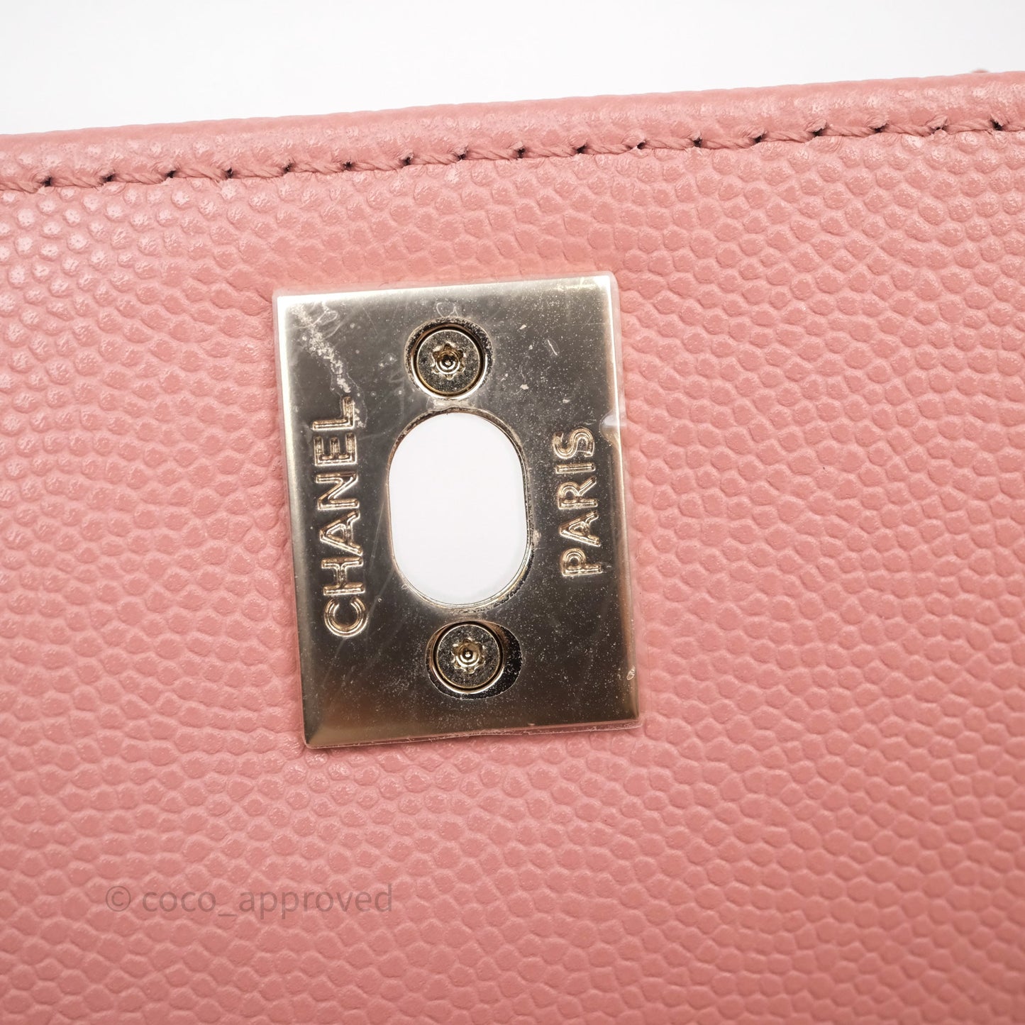 Chanel Small Coco Handle Quilted Pink Caviar Gold Hardware