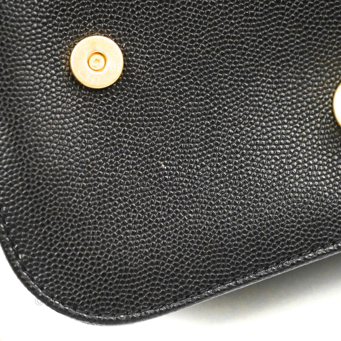 Chanel Mini Messenger Bag Black Caviar Aged Gold Hardware 21K