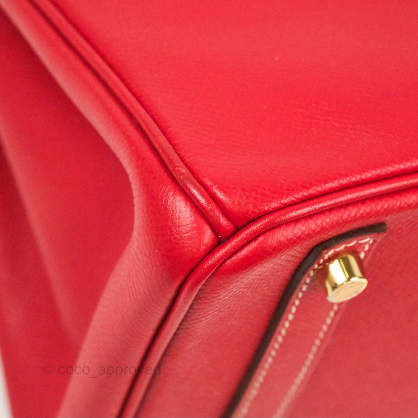 Hermès Candy Birkin 30 Rouge Casque/Blue Thalassa Epsom Permabrass Hardware
