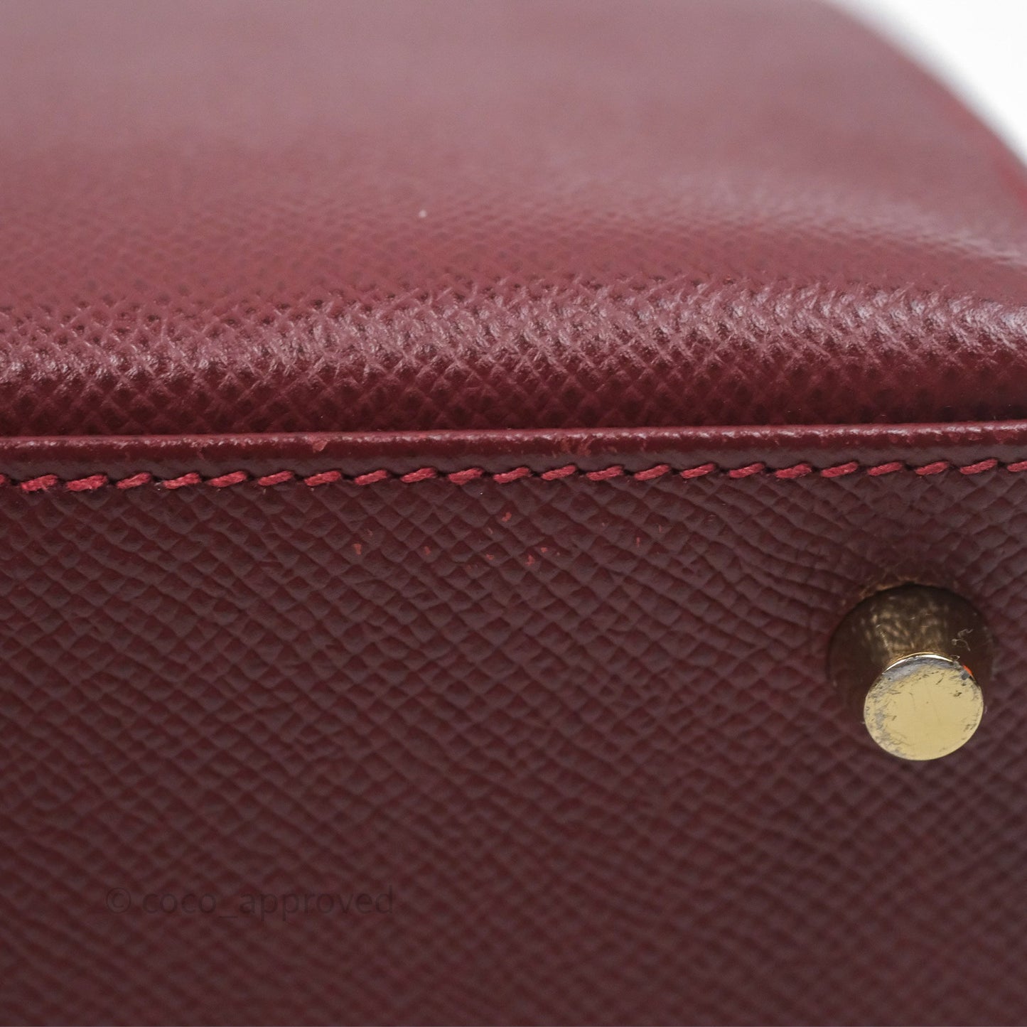 Hermès Sellier Kelly 25 Rouge H Epsom Gold Hardware