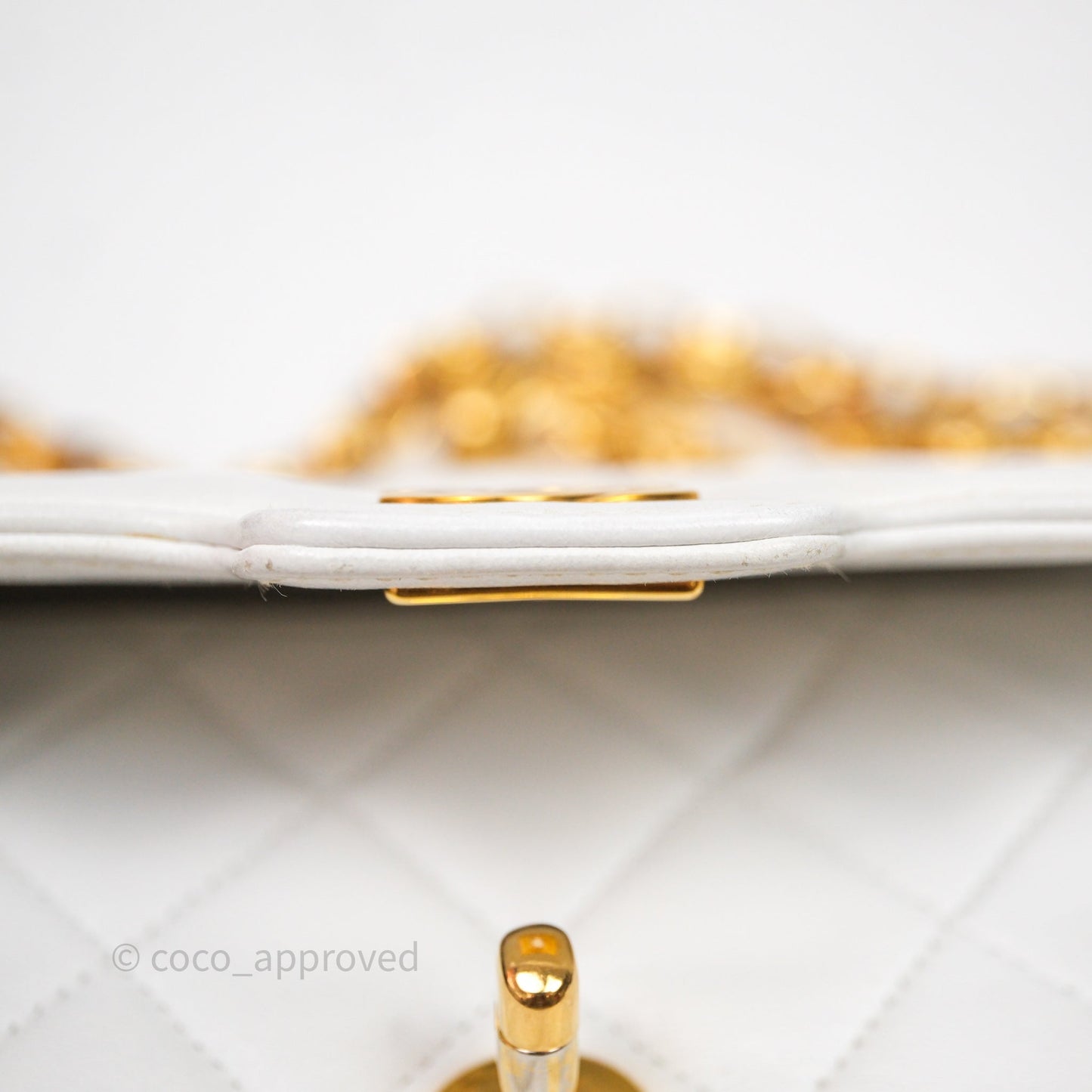Chanel Vintage Mini Bijoux Chain Flap Bag White Gold Hardware