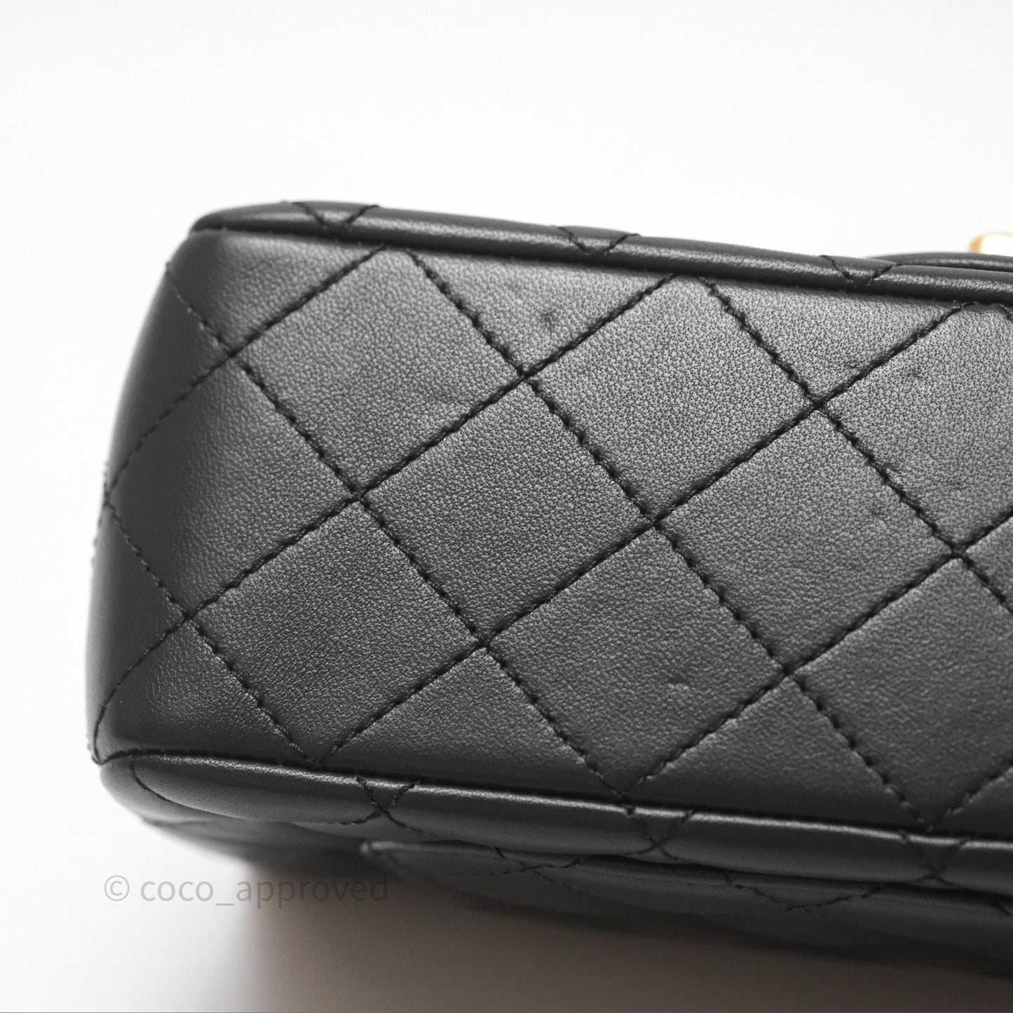 Chanel Mini Rectangular Pearl Crush Quilted Black Lambskin Aged Gold Hardware