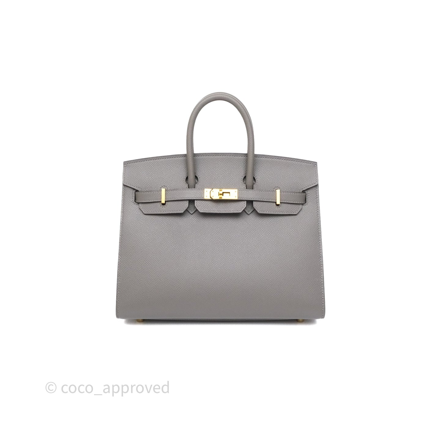 Hermès Birkin 25 Sellier Gris Meyer 0L Epsom Gold Hardware