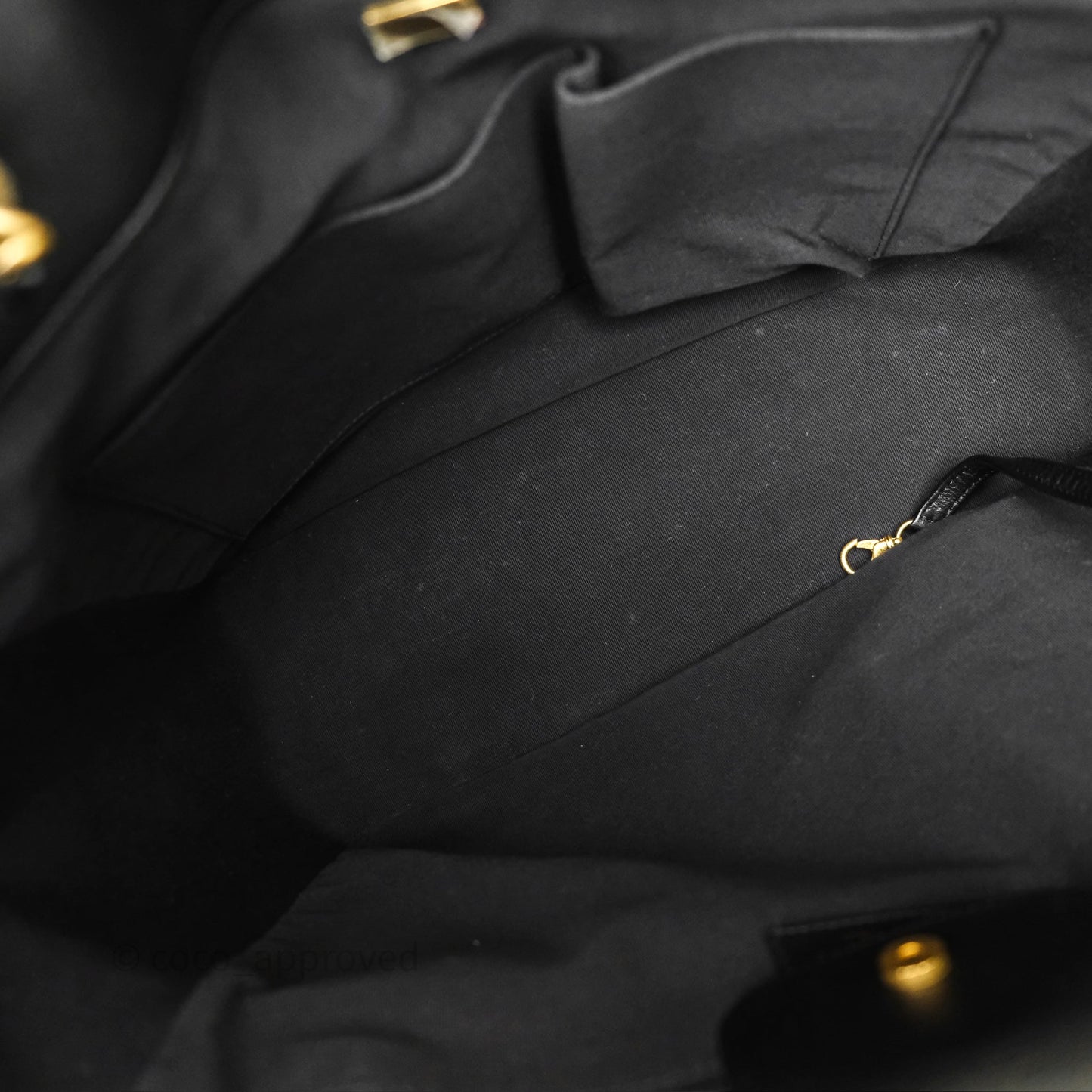 Chanel Stitched Large Shopping Bag Black Calfskin Aged Gold Hardware