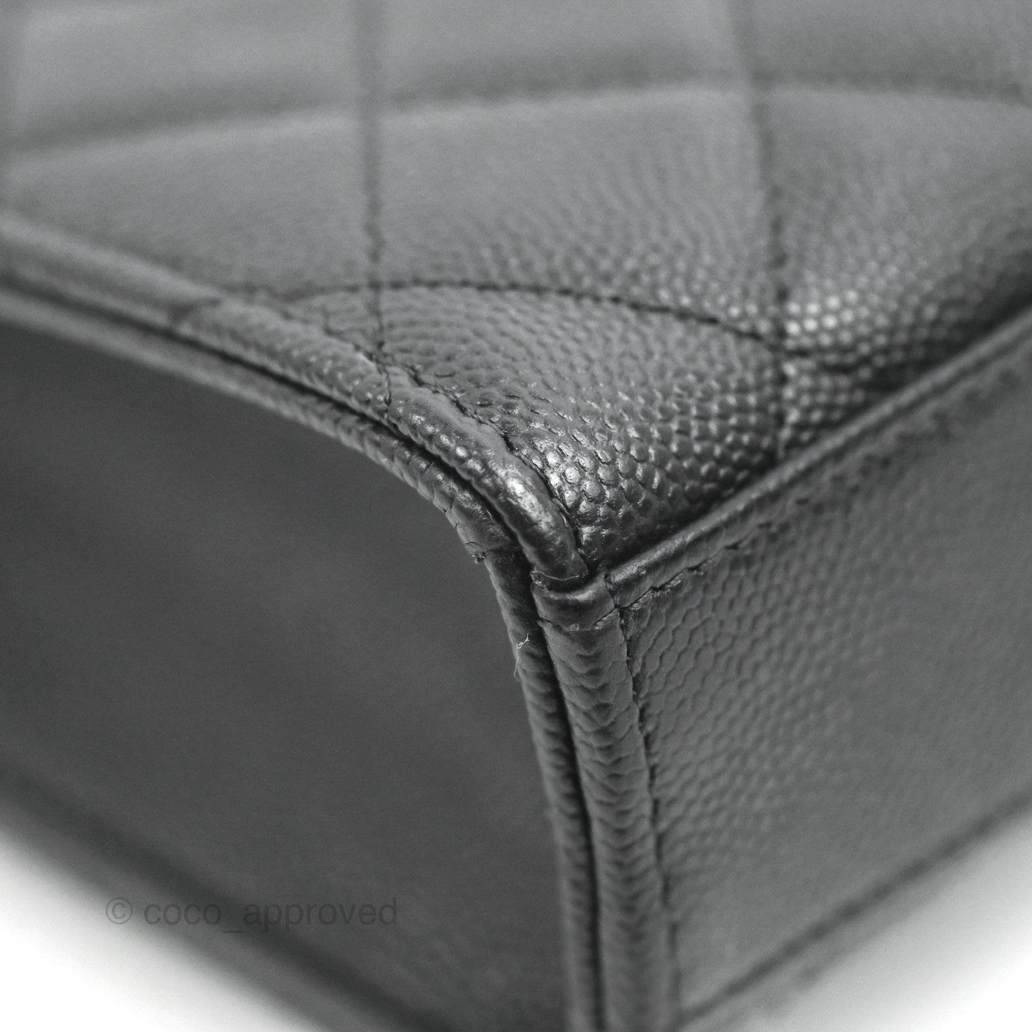 Chanel Classic Quilted Phone Holder Black Caviar Gold Hardware