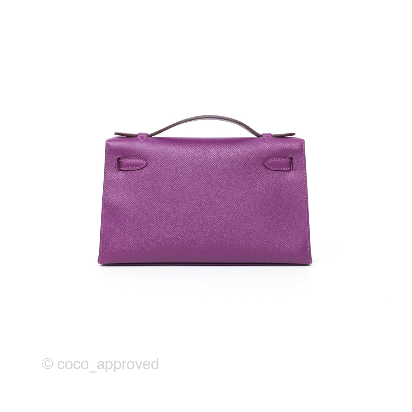 Hermès Kelly Pochette Clutch Anemone Epsom Palladium Hardware
