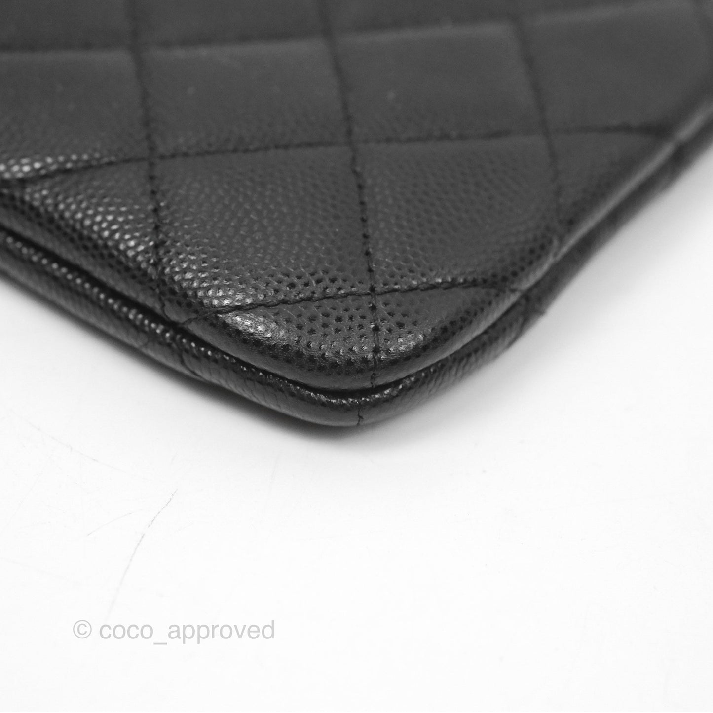 Chanel Quilted Mini O Case Black Caviar Silver Hardware