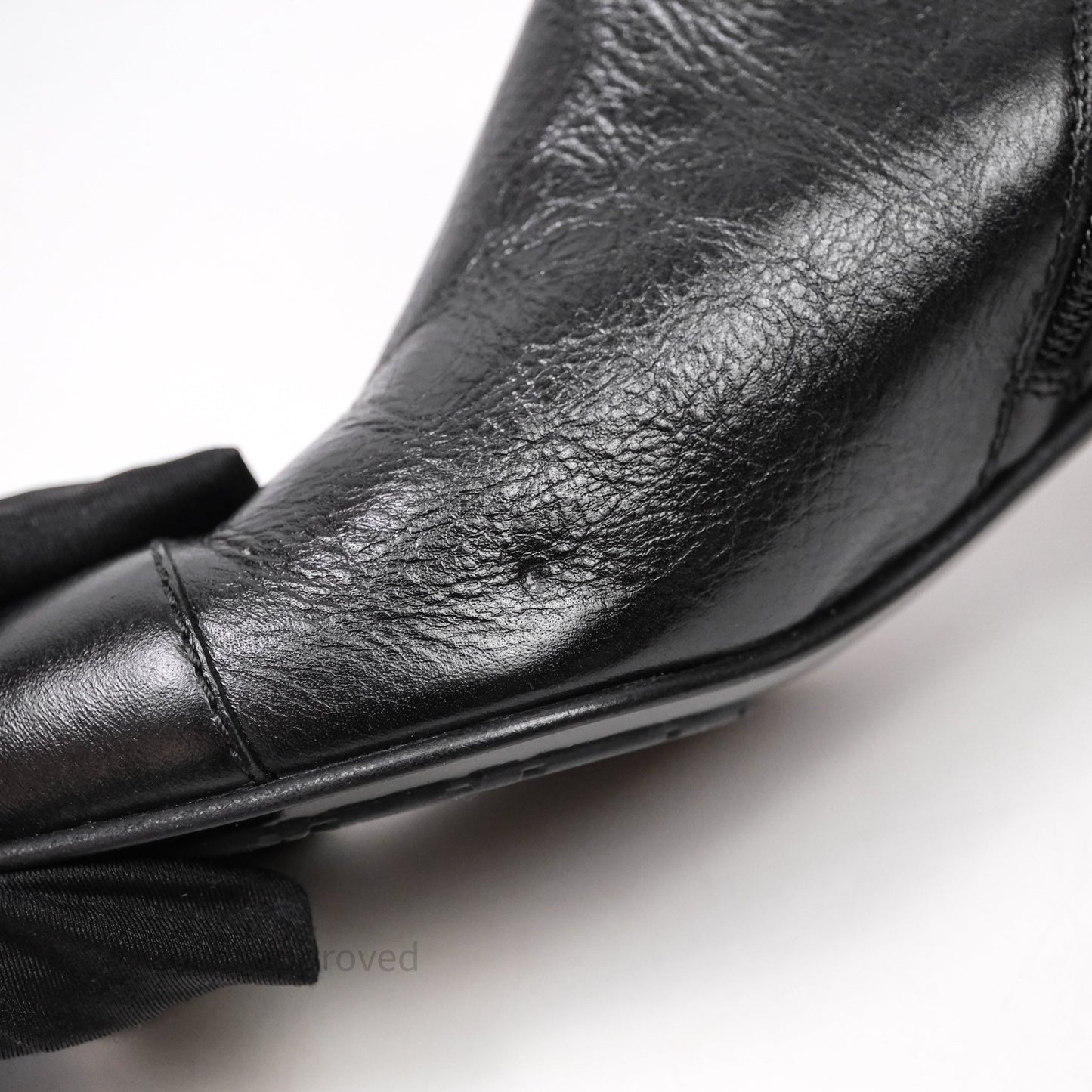 Chanel CC Black Leather Chain Ankle Boots Size 39