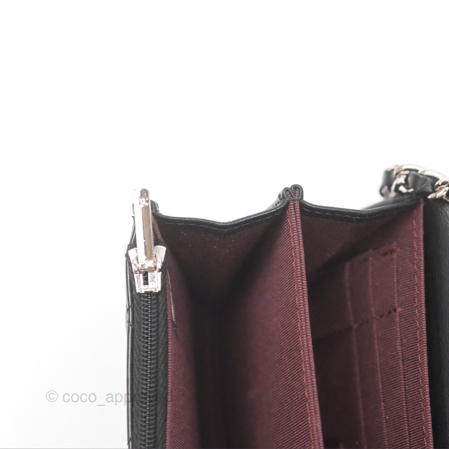 Chanel Quilted Mini Wallet on Chain WOC Black Lambskin Silver Hardware