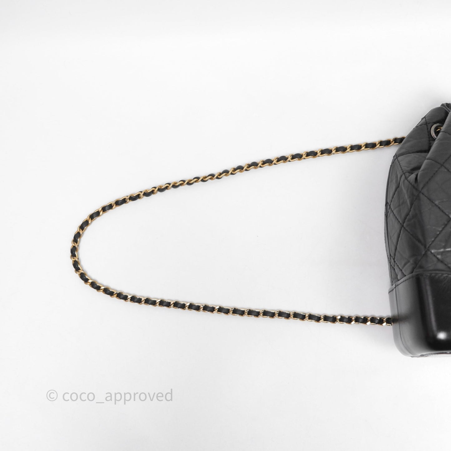 Chanel Small Gabrielle Backpack Quilted Black Aged Calfskin