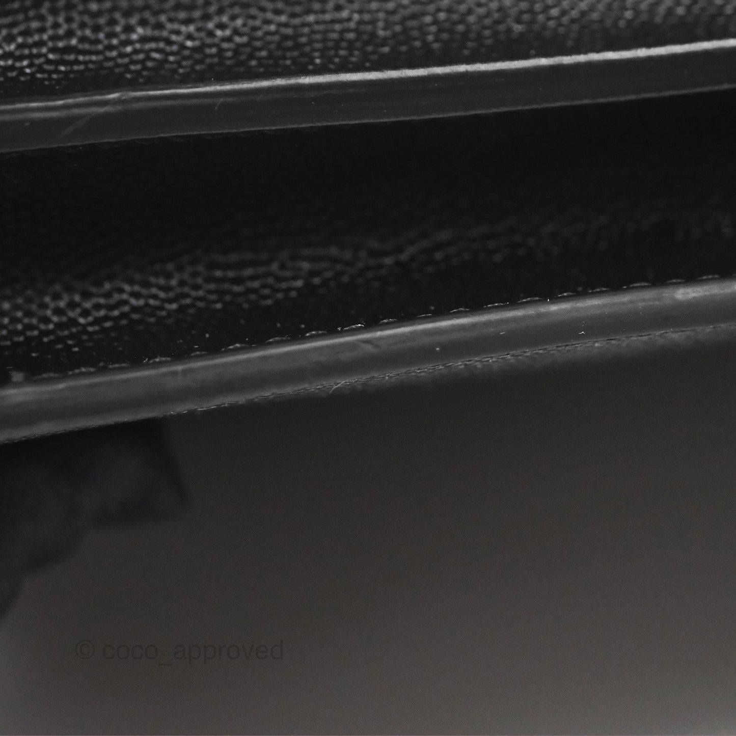 Saint Laurent Cassandra in Grain De Poudre Embossed Leather Black