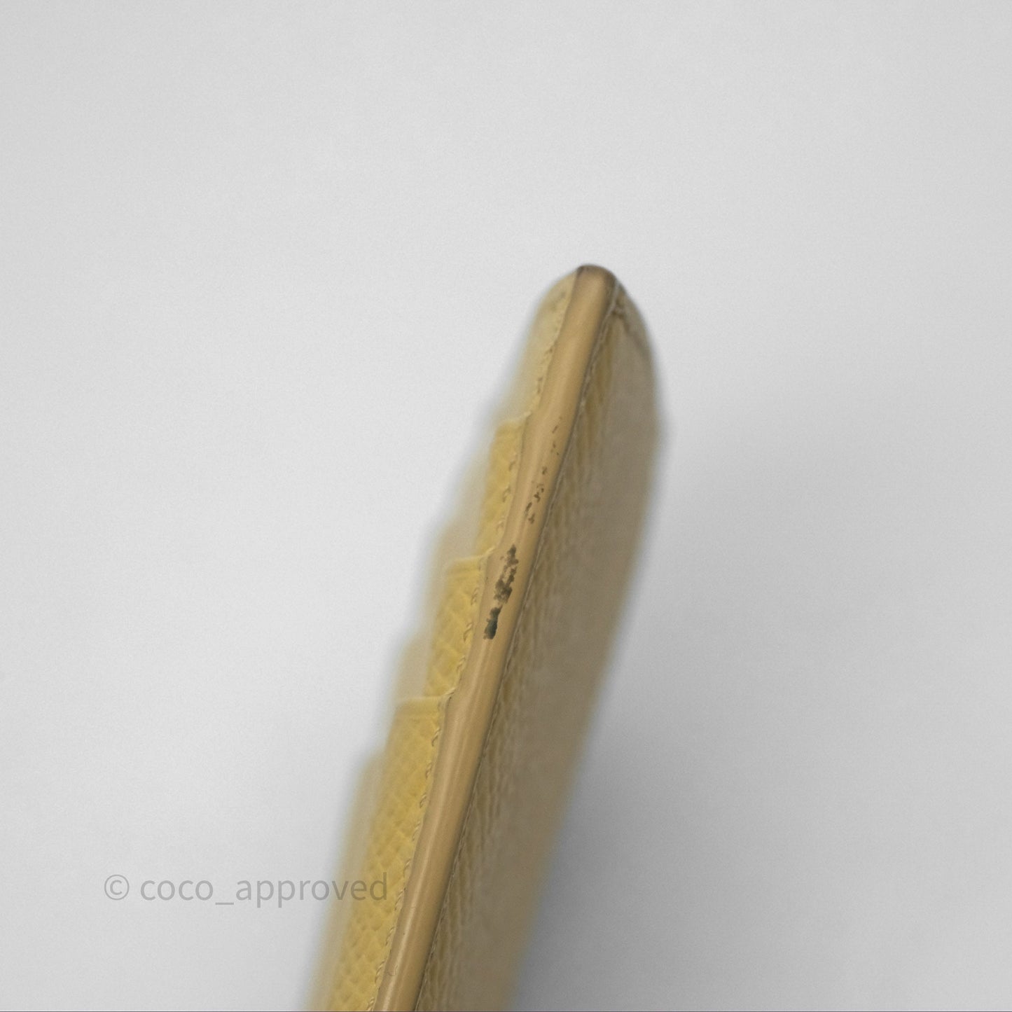 Celine Zipped Card Holder in Grained Calfskin Yellow