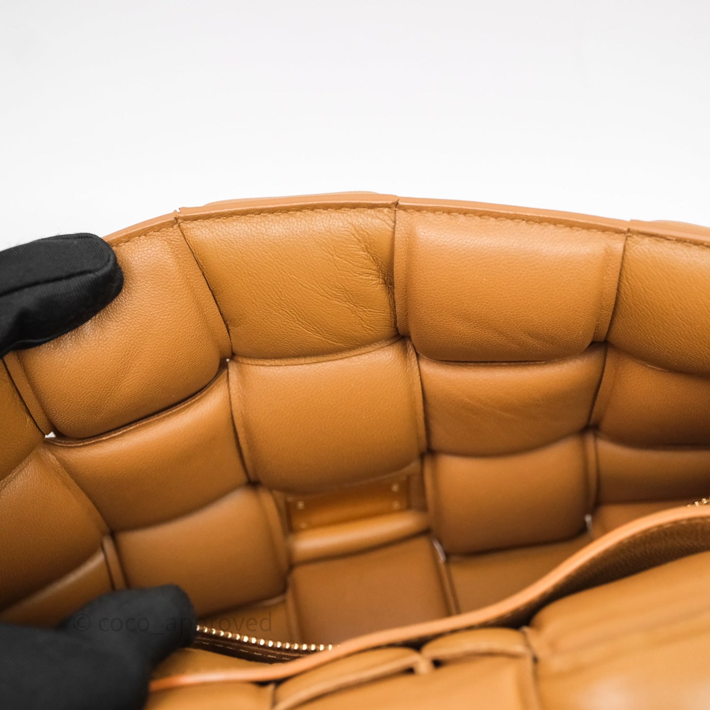 Bottega Veneta Padded Cassette Camel Lambskin