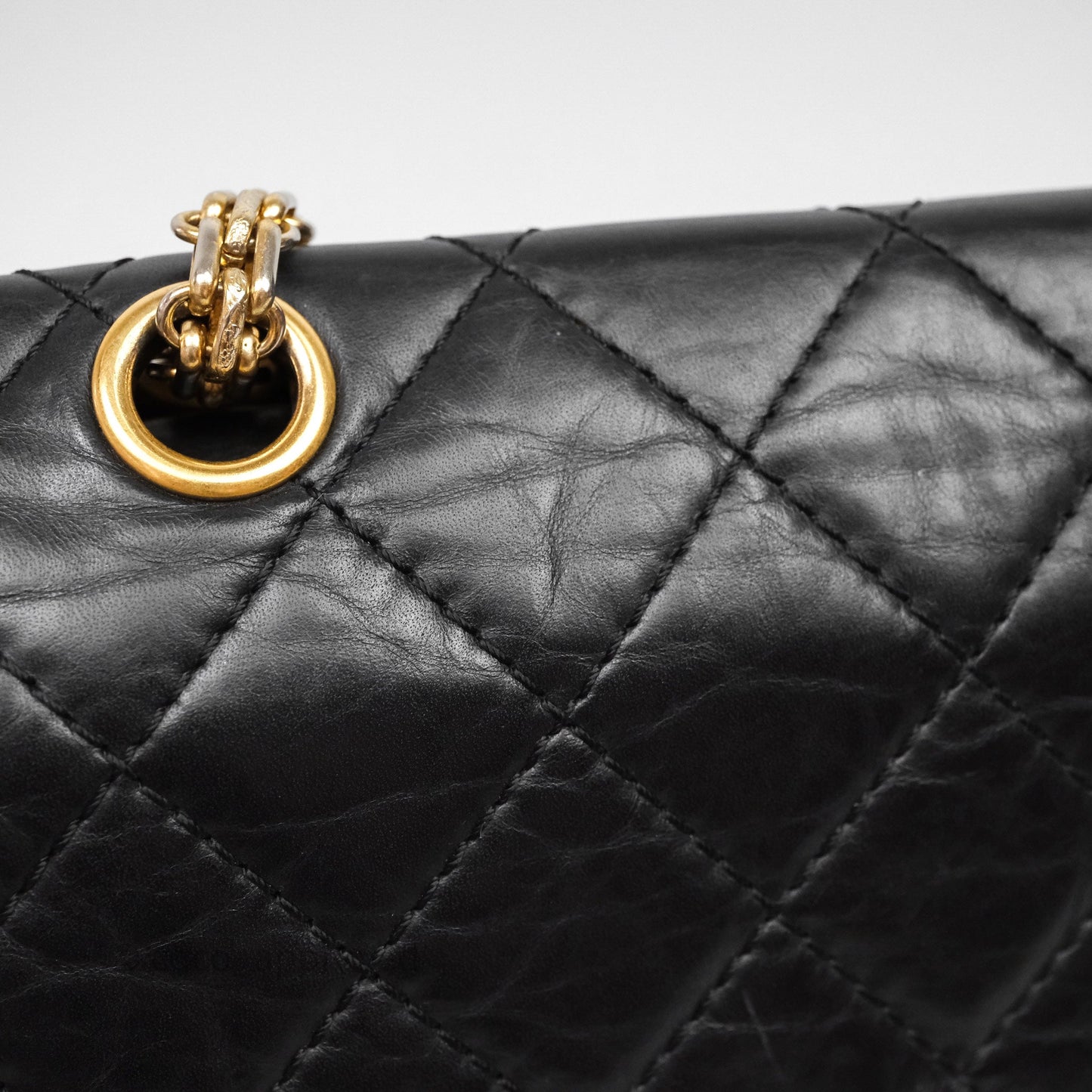 Chanel Reissue Quilted Aged Calfskin Black Gold Hardware 226