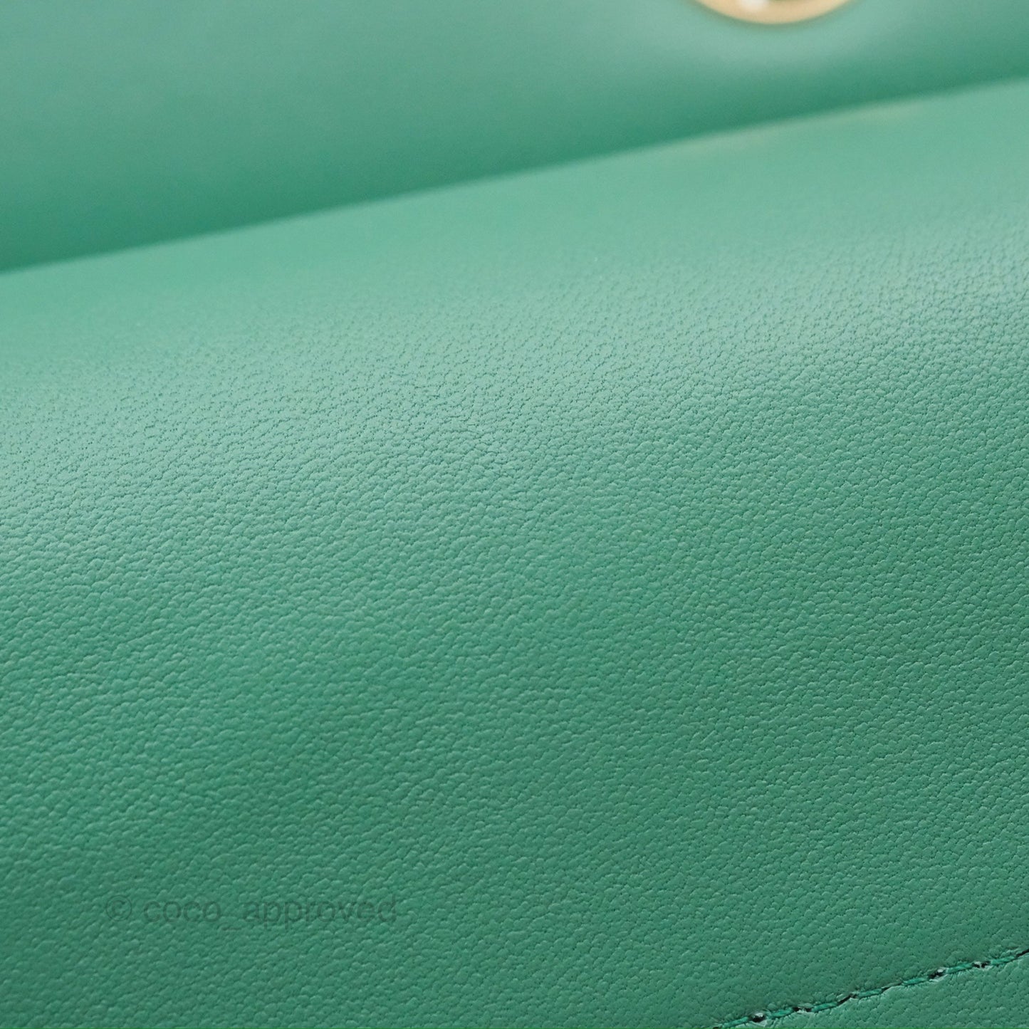 Chanel Small S/M Classic Flap Green Lambskin Gold Hardware