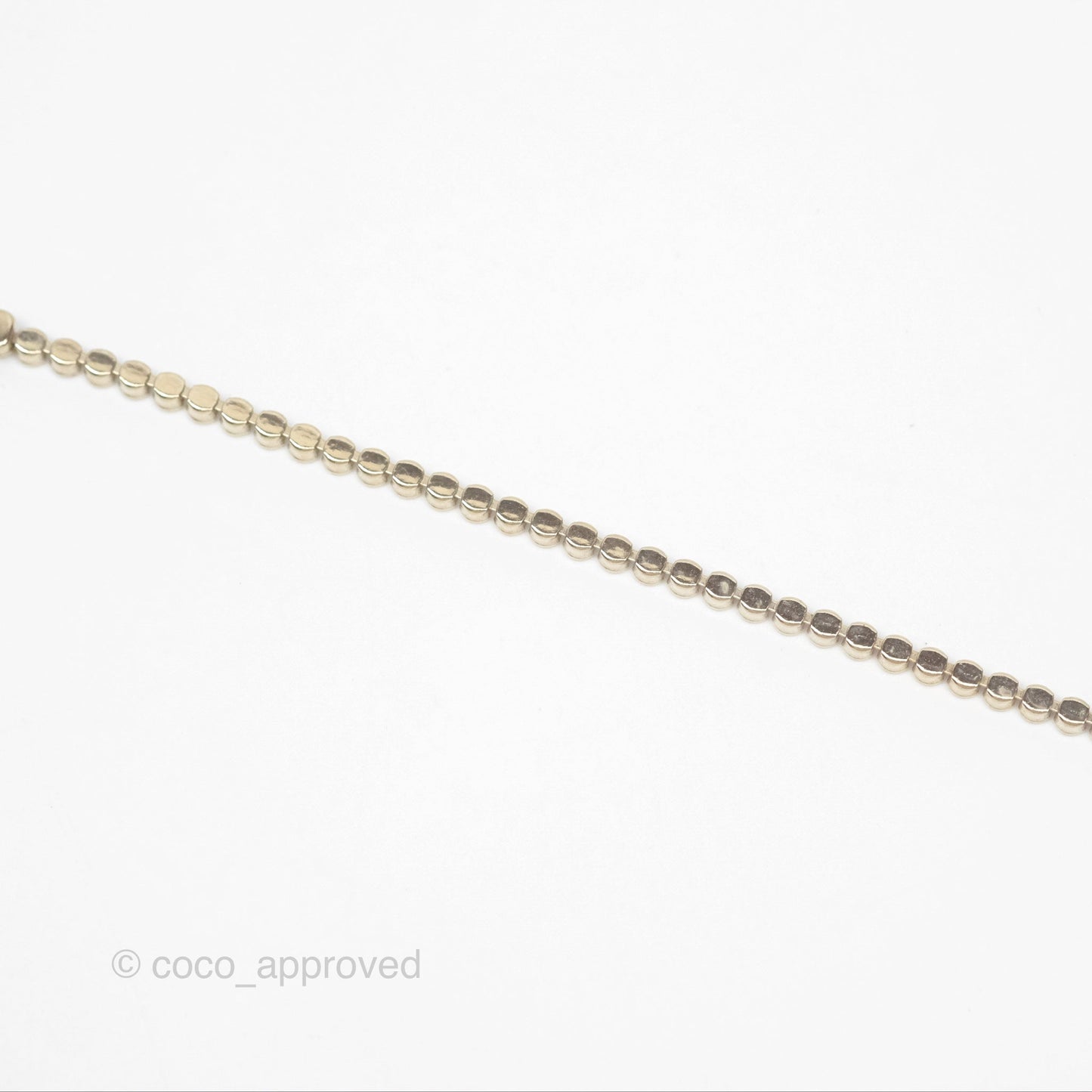 Chanel CC Crystal Chain Choker Necklace Gold Tone 21S