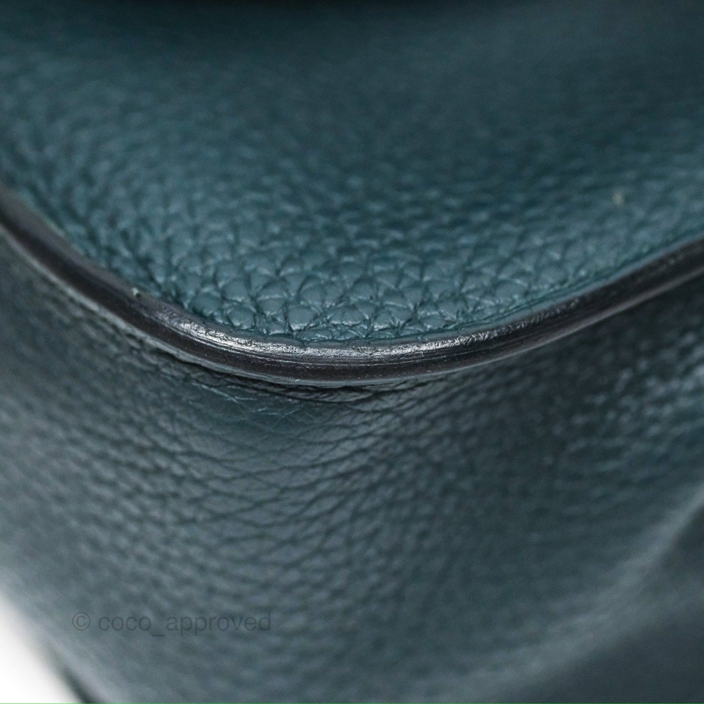 Hermès Halzan 25 Taurillon Clemence 60 Vert Cypres Gold Hardware