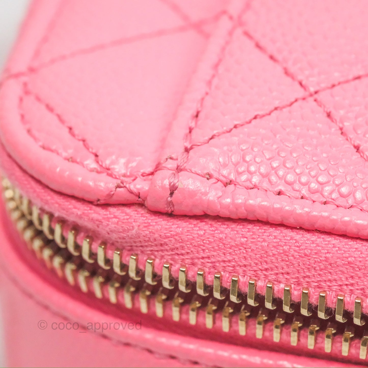 Chanel Caviar Quilted Pick Me Up Small Vanity Case Hot Pink