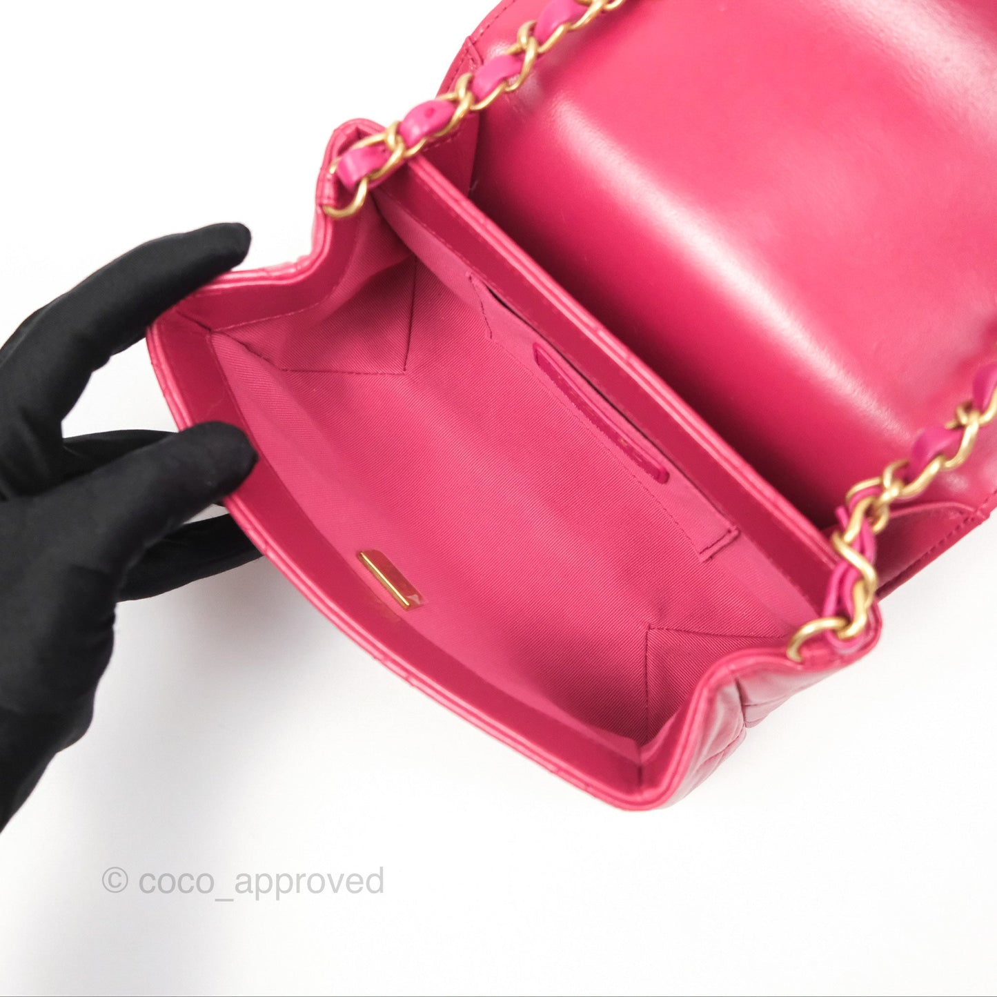 Chanel Diamond Lock CC Flap Bag Pink Lambskin Gold Hardware