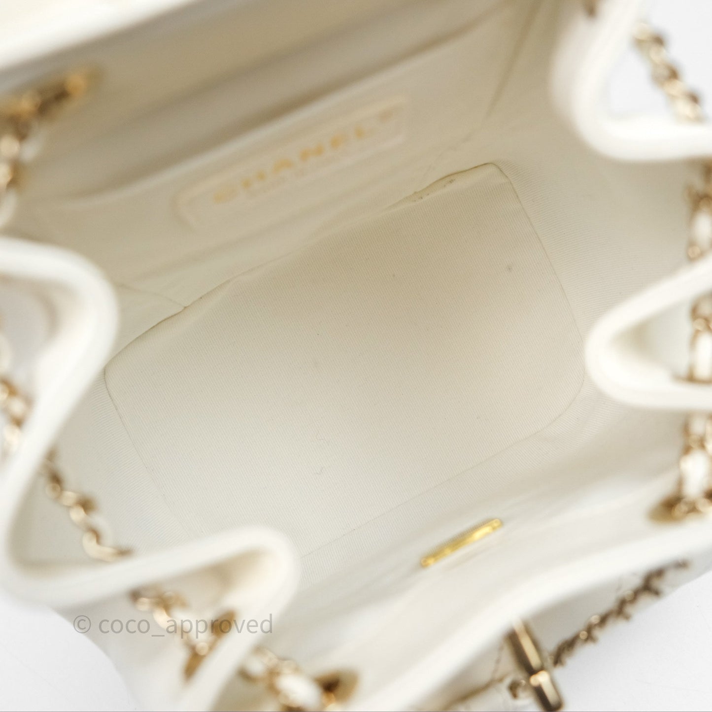 Chanel Quilted Small Duma Drawstring Backpack White Calfskin Gold Hardware