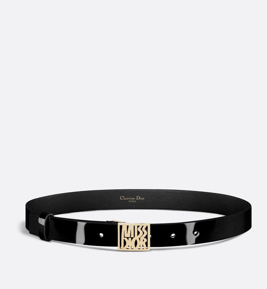Miss Luxury Dior Belt Black Patent Calfskin 25 mm