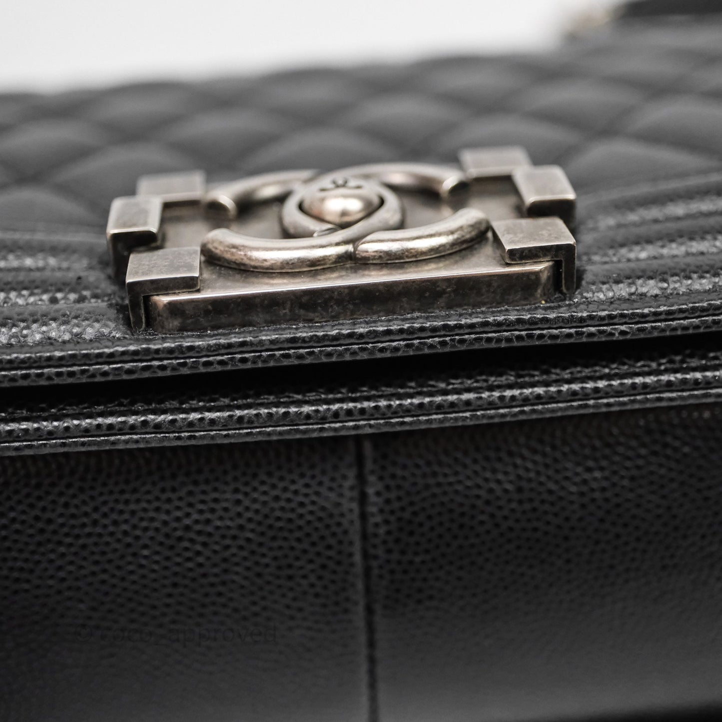 Chanel Quilted Medium Boy Black Caviar Ruthenium Hardware