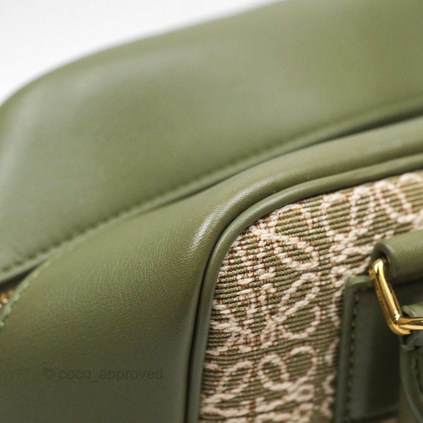 Loewe Amazona 19 Square Green/ Avocado Green in Anagram Jacquard and Calfskin