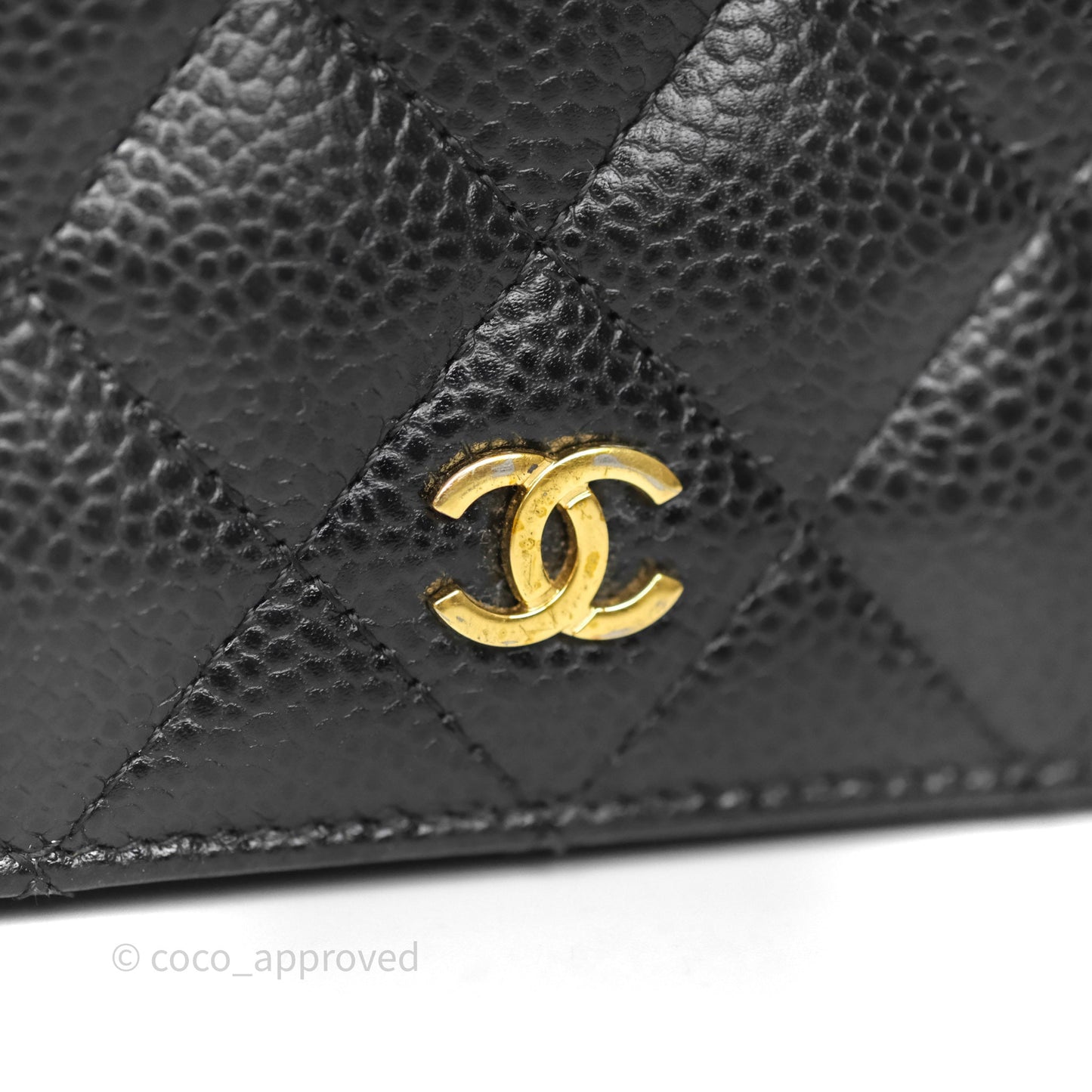 Chanel Classic Quilted Long Wallet Black Caviar Gold Hardware