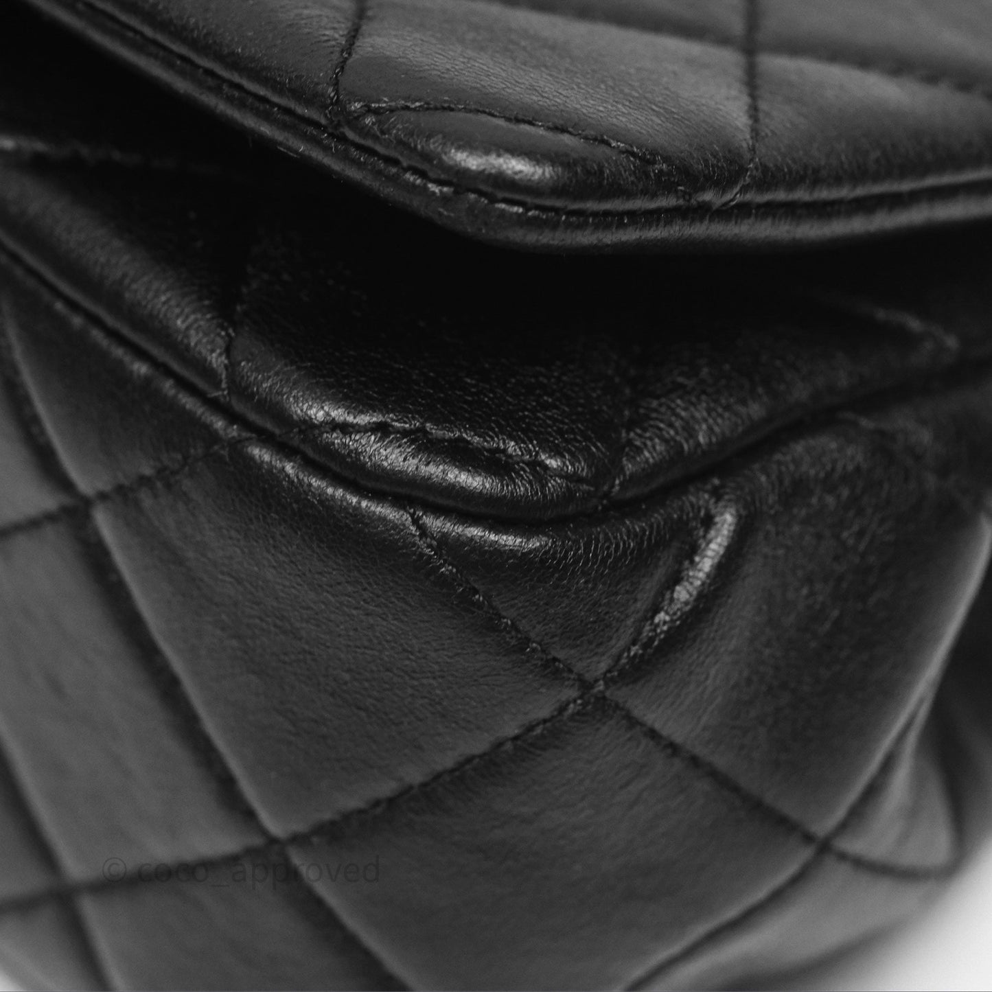 Chanel Flap Bag Black Lambskin Aged Gold Hardware 24P