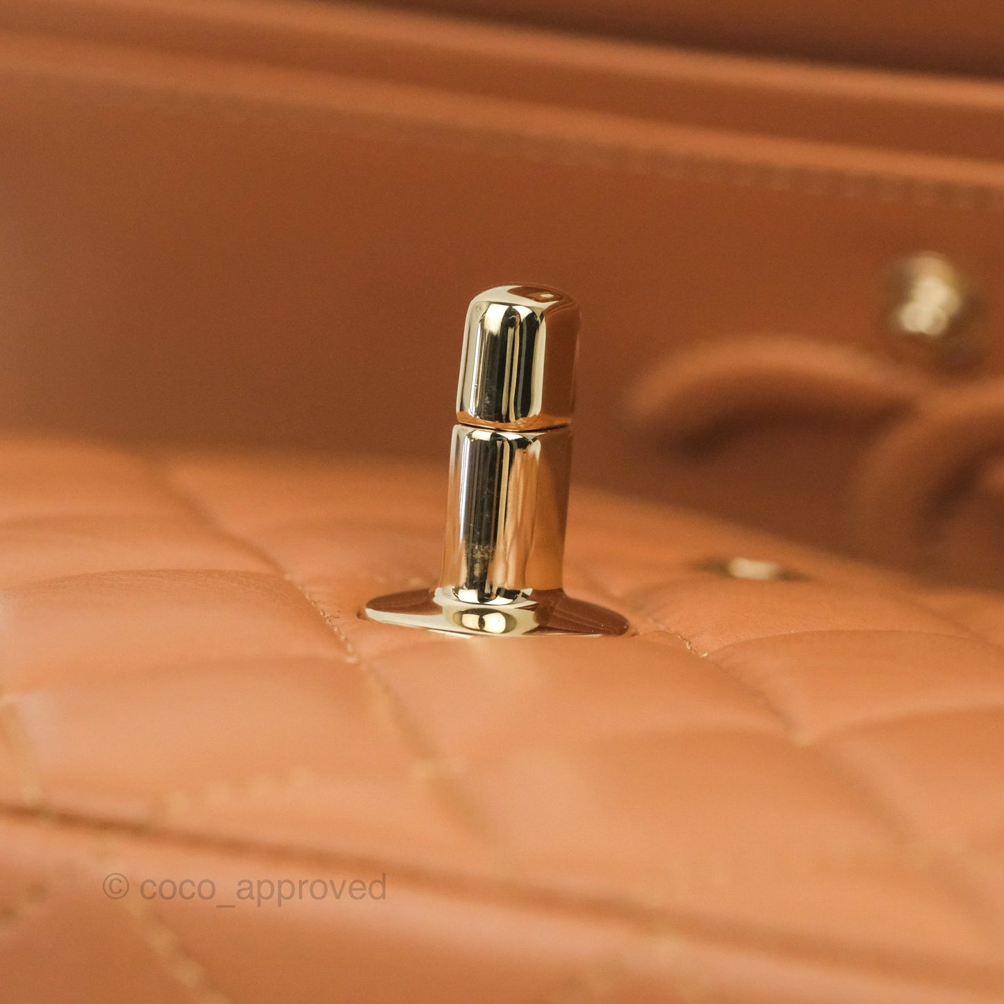 Chanel Small Classic Quilted Flap Dark Beige Caramel Lambskin Gold Hardware 21P