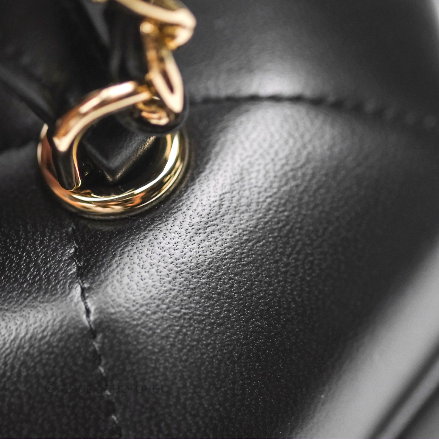 Chanel Small Hexagon Vanity Case Black Lambskin Gold Hardware