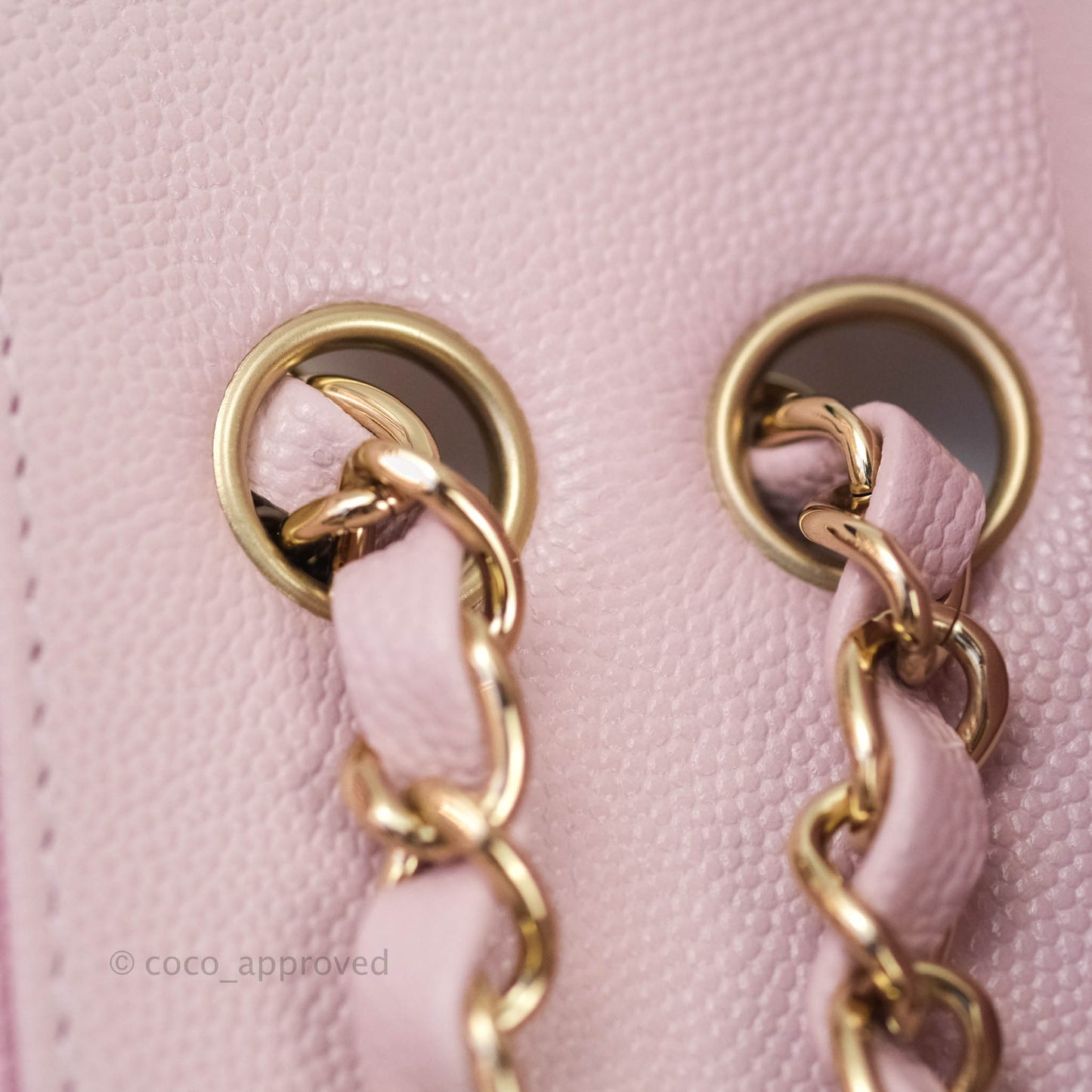 Chanel M/L Medium Double Flap Bag Lilac Rose Clair Caviar Gold Hardware 21S