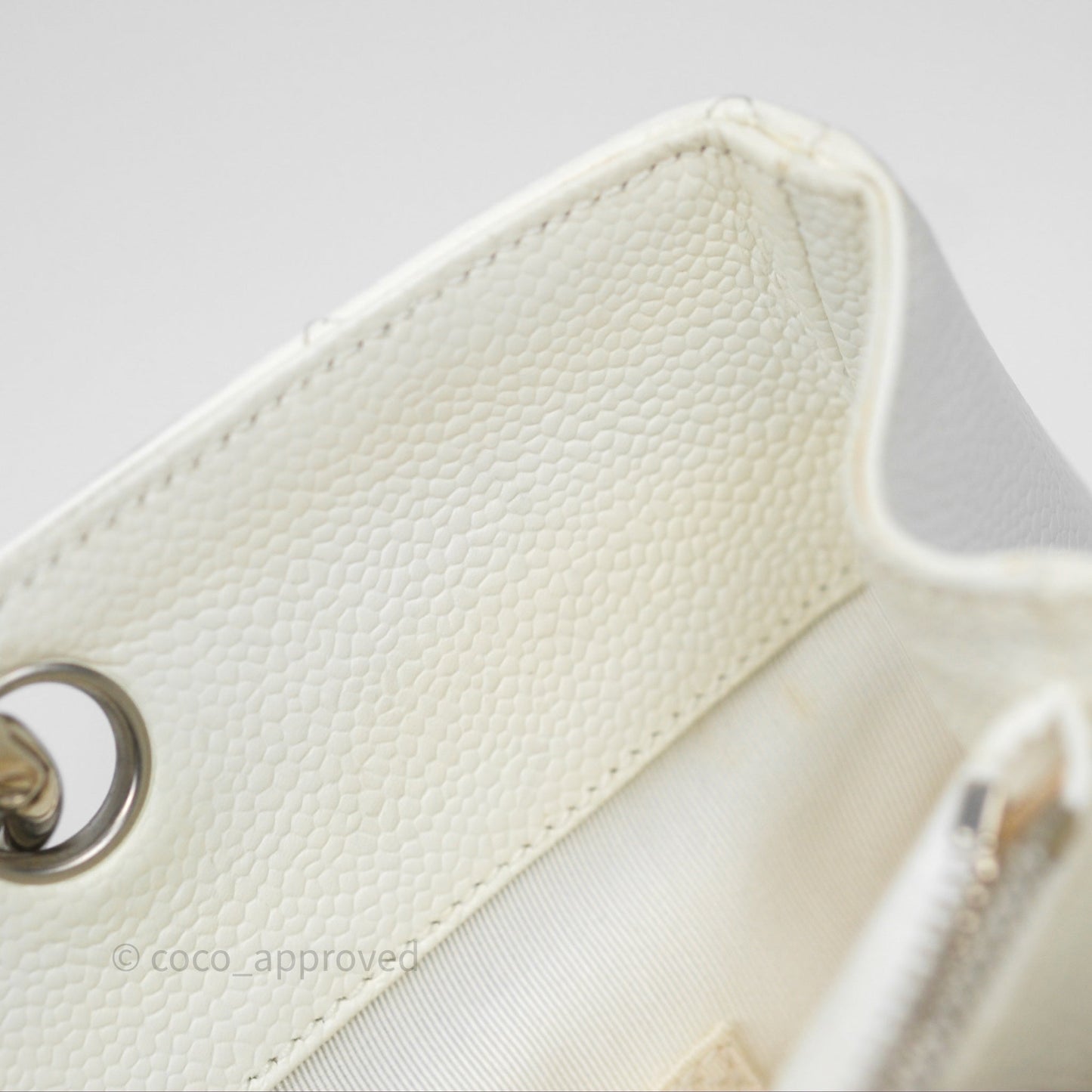 Chanel GST White Caviar Silver Hardware