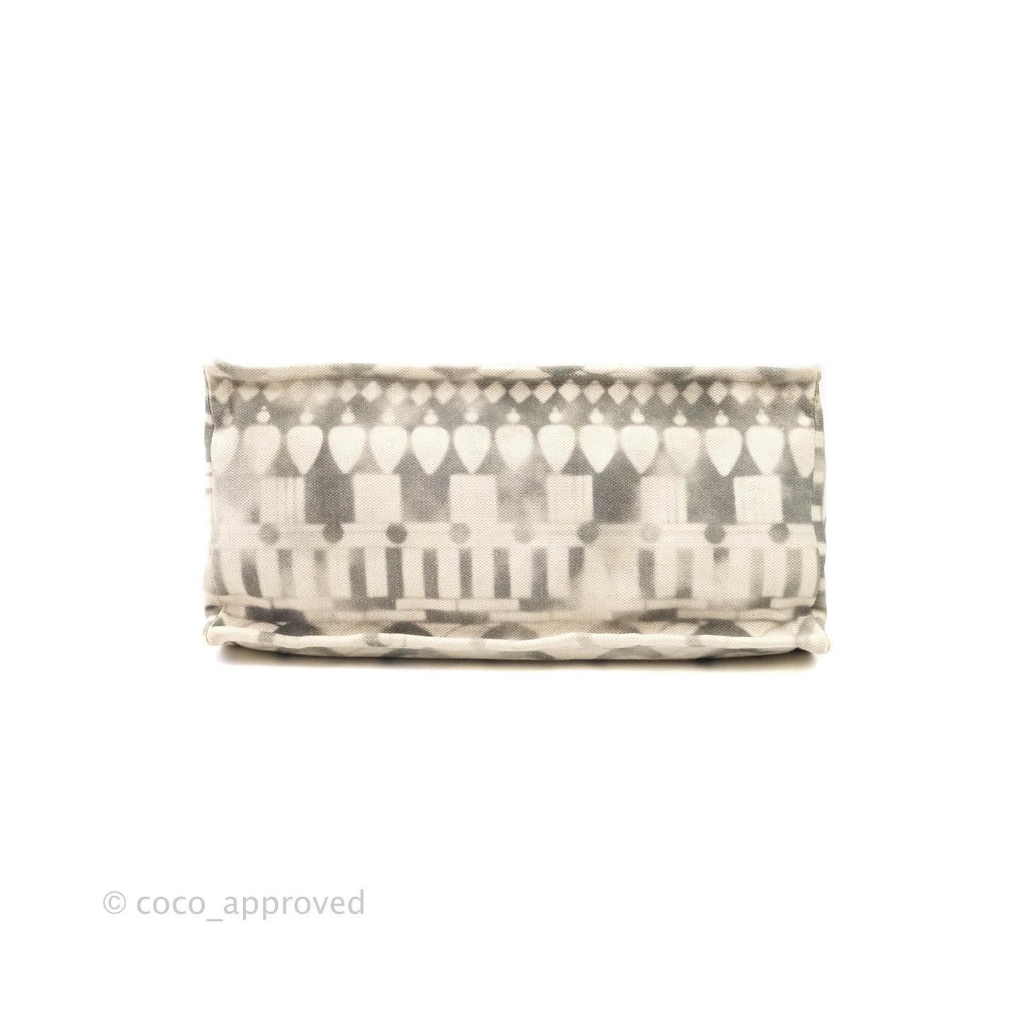 Chanel Print Fabric Tote Ruthenium Hardware