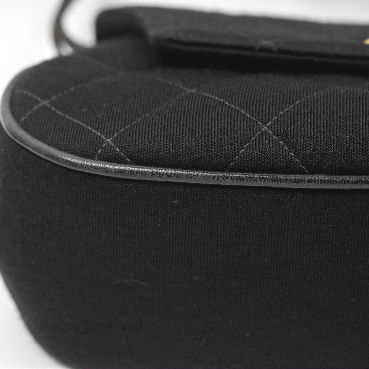 Chanel Vintage Small Quilted Jersey Mademoiselle Top Handle Flap Bag Black