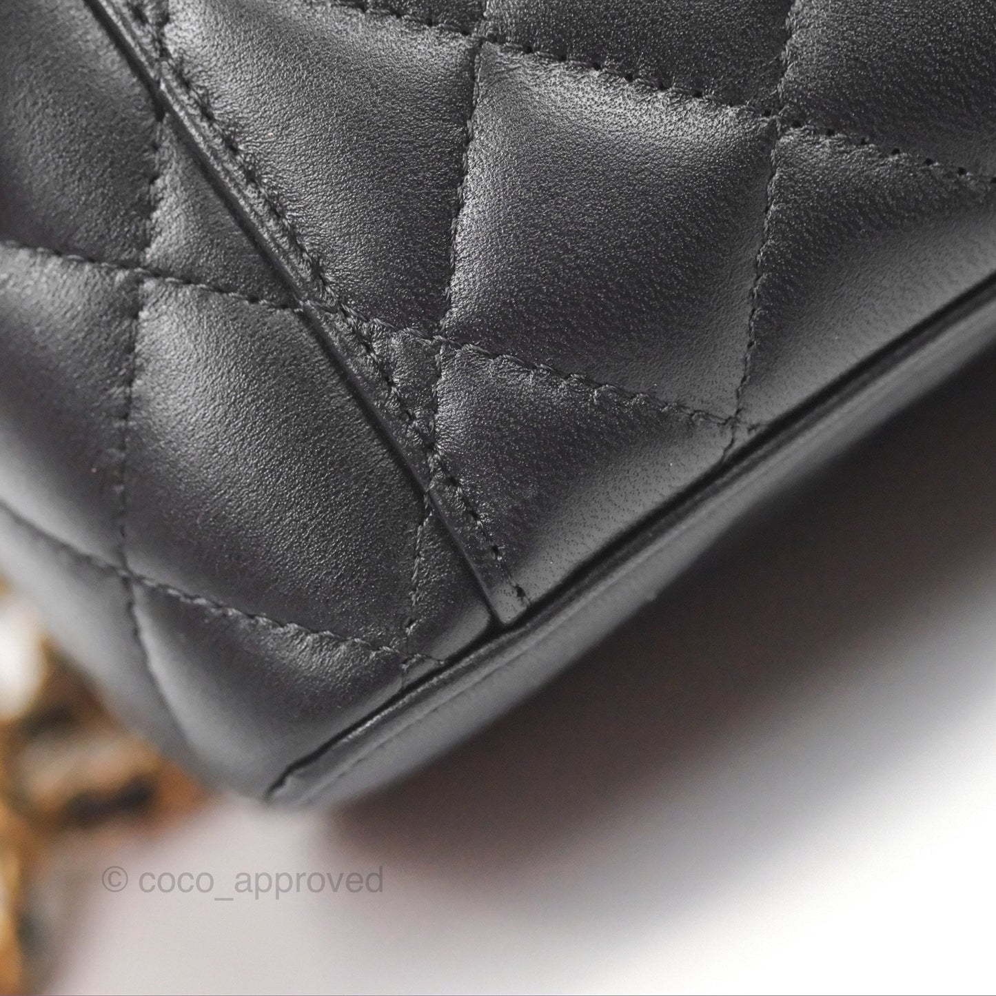 Chanel Top Handle Vanity Rectangular Black Lambskin Gold Hardware