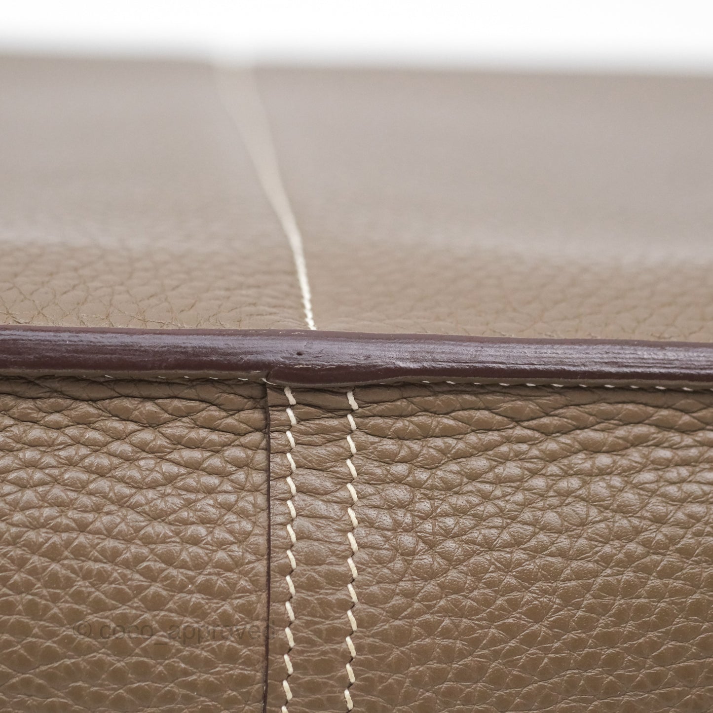 Hermès Halzan 31 Etoupe Clemence Palladium Hardware