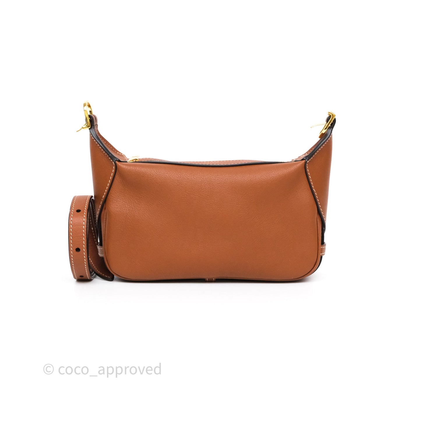 Celine Mini Romy Shoulder Bag Tan Calfskin Gold Hardware