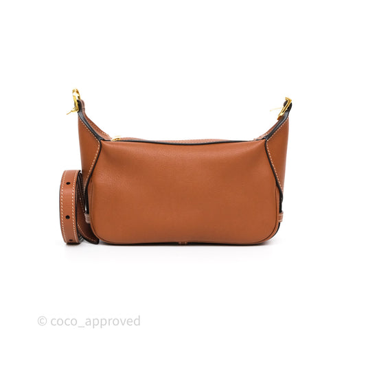 Celine Mini Romy Shoulder Bag Tan Calfskin Gold Hardware