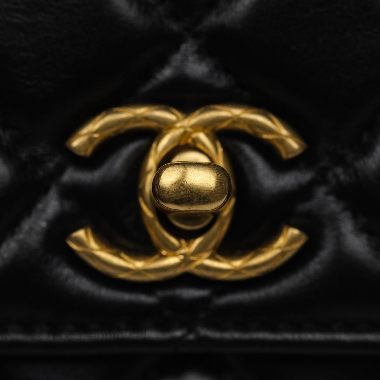 Chanel All Slide Wallet on Chain WOC Adjustable Chain Quilted Black Lambskin 22K