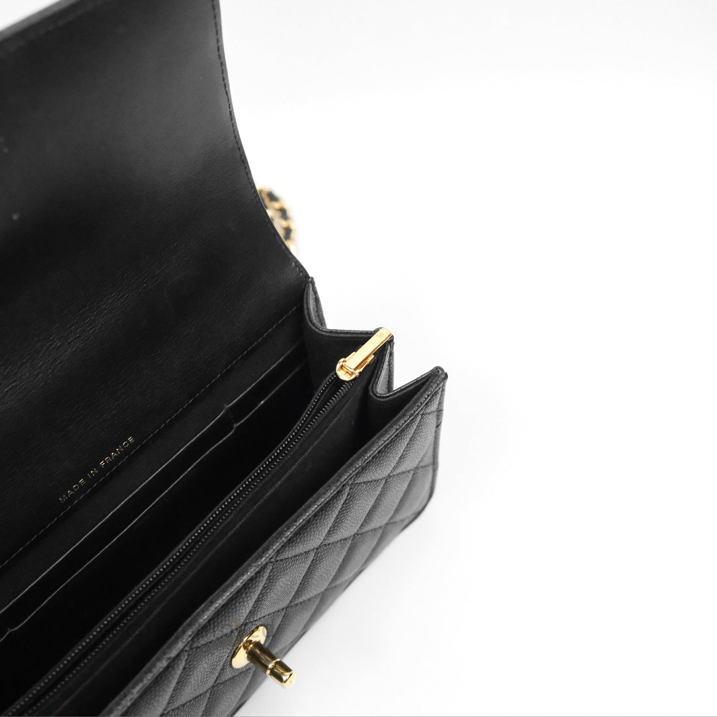 Chanel WOC Bag Charm Black Caviar Gold Hardware