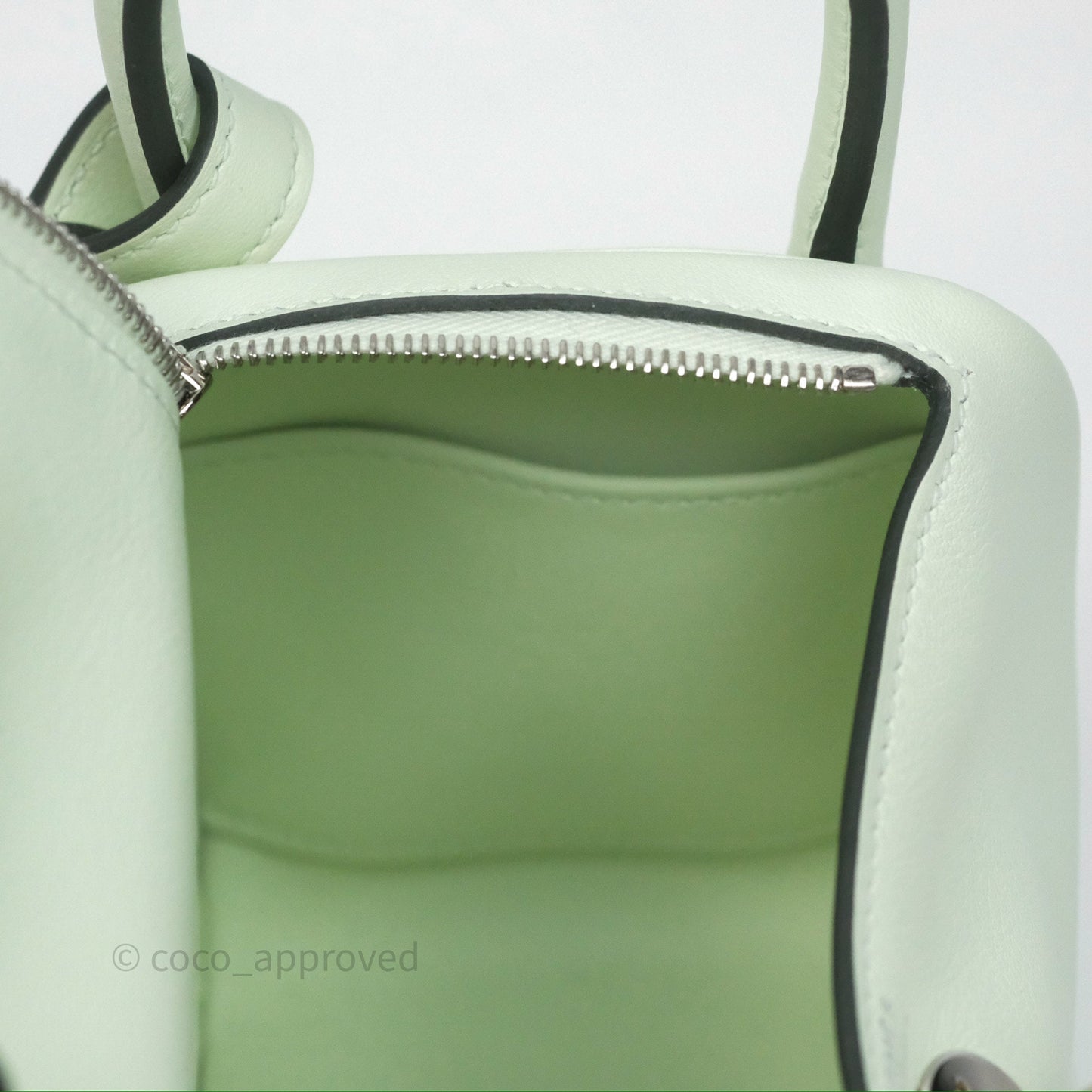 Hermès Mini Lindy Vert Fizz 0S Swift Palladium Hardware