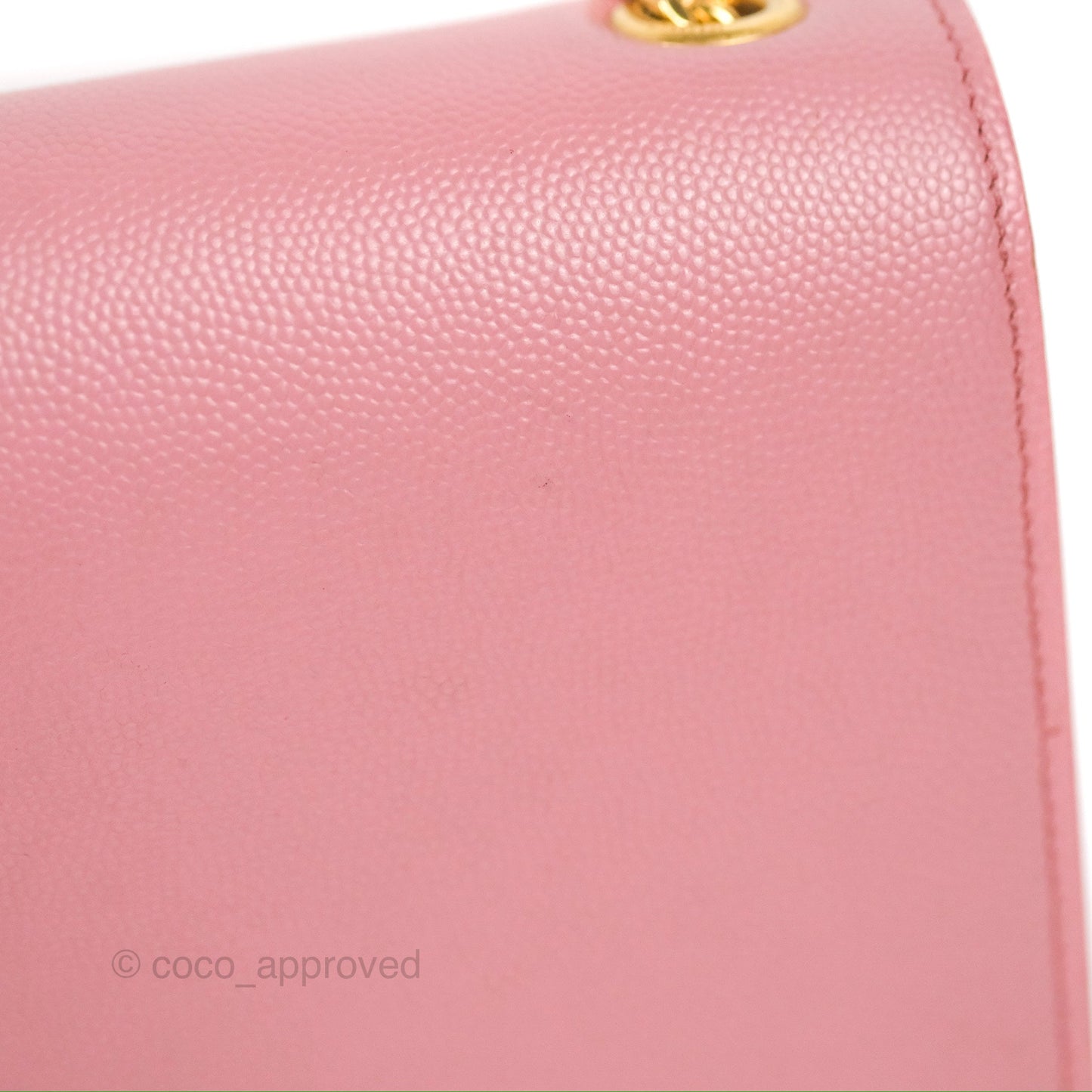 Saint Laurent Medium Classic Monogram Kate Pink Grained Calfskin