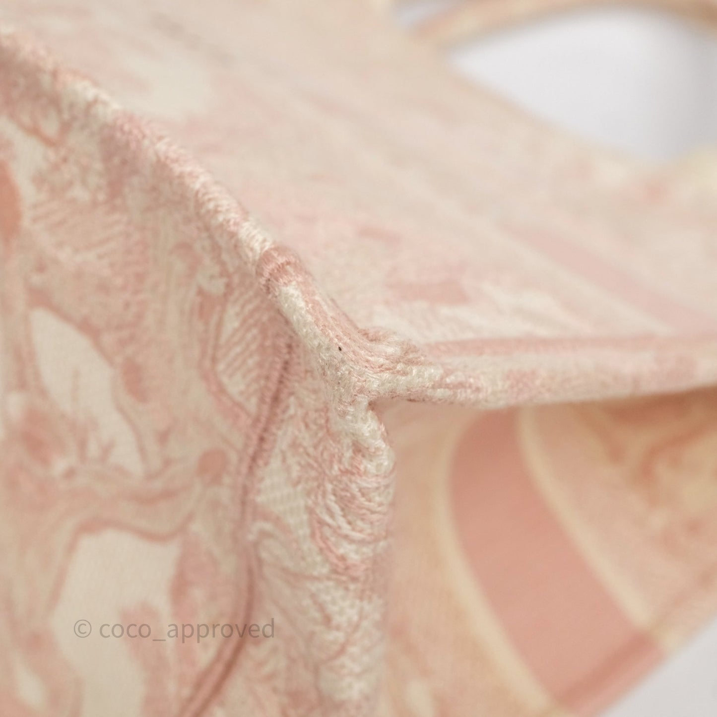 Christian Dior Medium Book Tote Ecru and Pink Toile de Jouy Embroidery