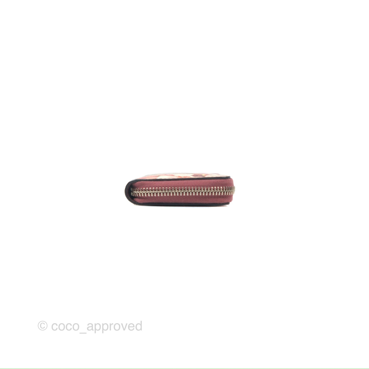 Gucci GG Supreme Blooms Zip Around Card Case Wallet