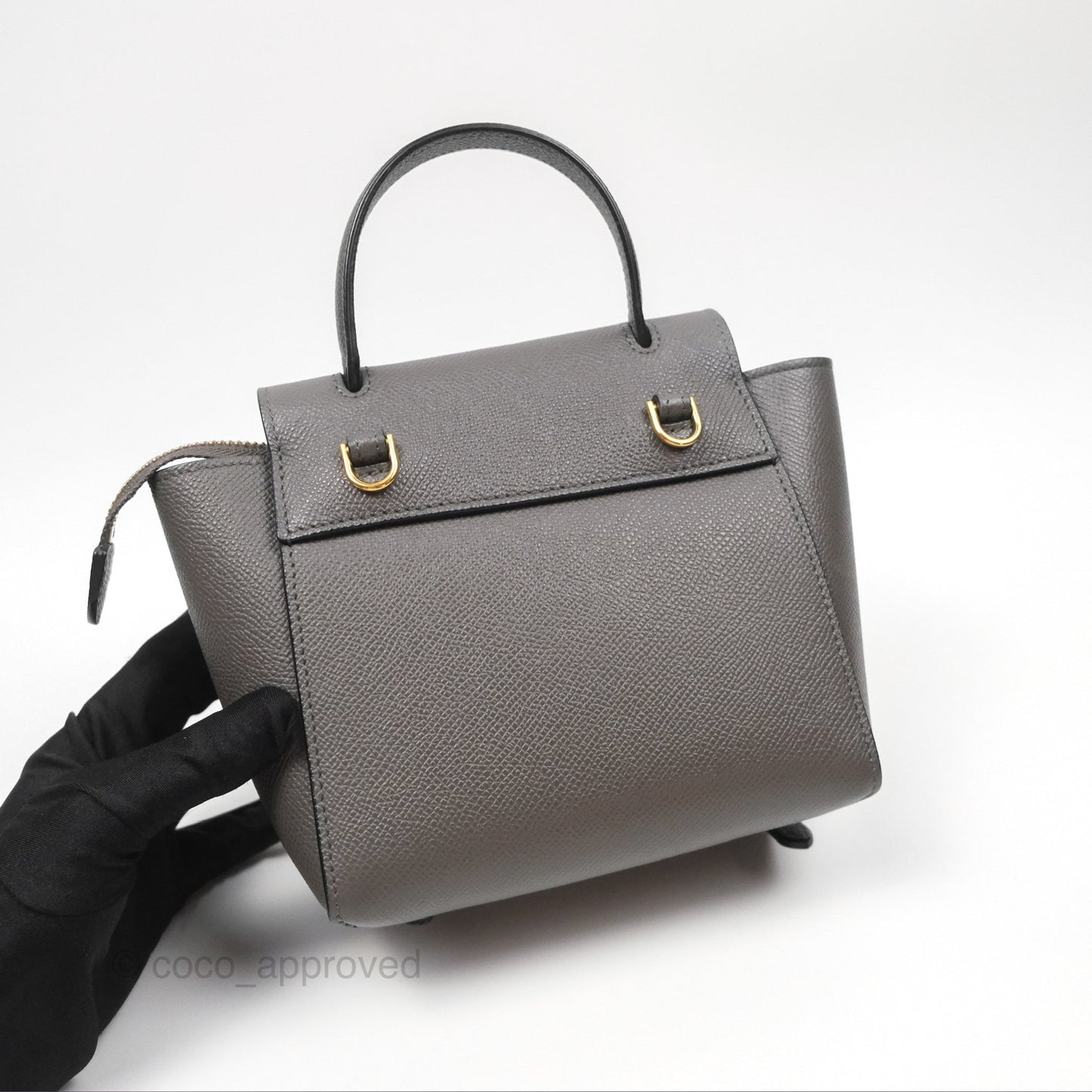 Celine Pico Belt Bag Grey Grained Calfskin Gold Hardware