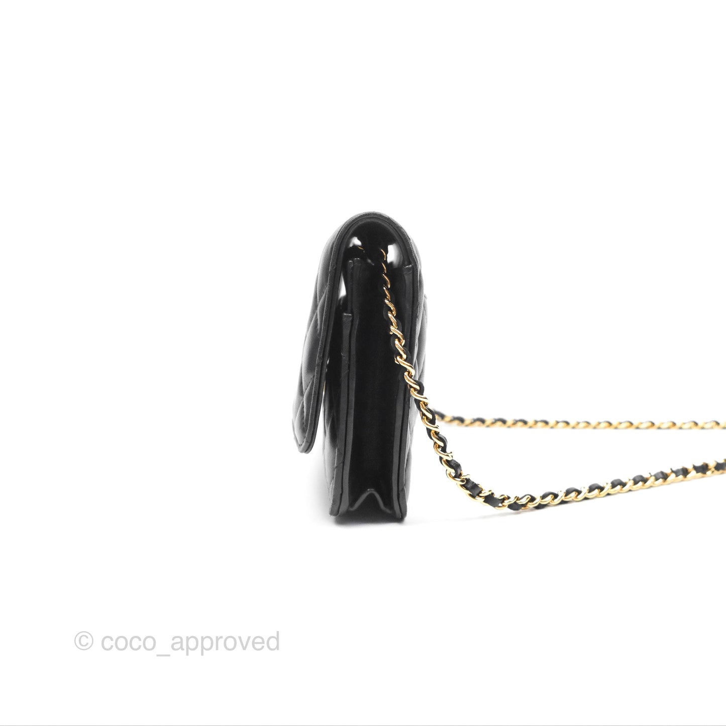 Chanel Quilted Classic WOC Black Lambskin Gold Hardware